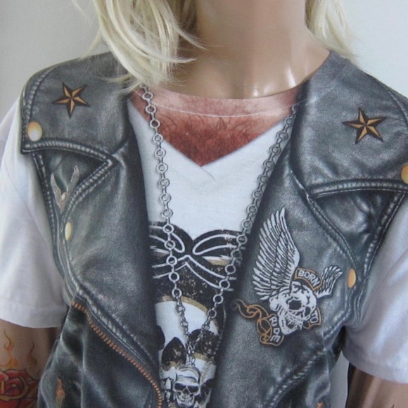 FAUX REAL BIKER MOTO TATTOO T SHIRT - Picture 2 of 12